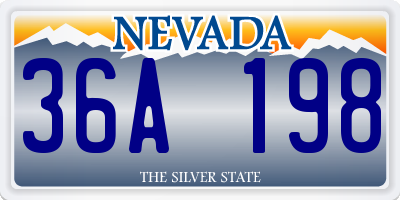 NV license plate 36A198