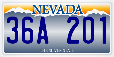 NV license plate 36A201