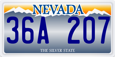 NV license plate 36A207