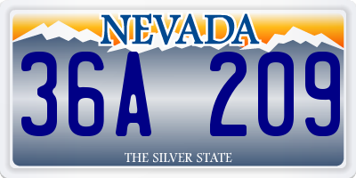 NV license plate 36A209