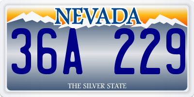 NV license plate 36A229