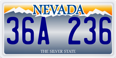 NV license plate 36A236
