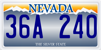 NV license plate 36A240
