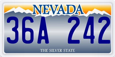 NV license plate 36A242