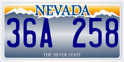 NV license plate 36A258