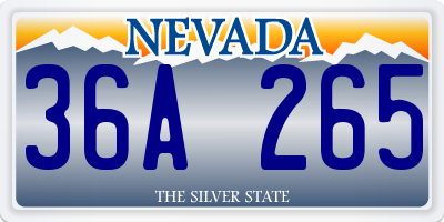 NV license plate 36A265