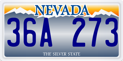 NV license plate 36A273