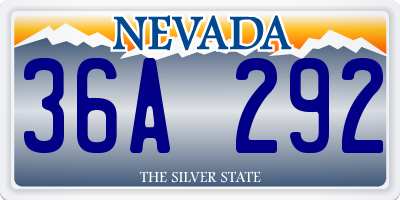 NV license plate 36A292