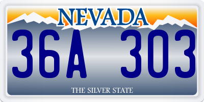 NV license plate 36A303