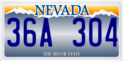 NV license plate 36A304