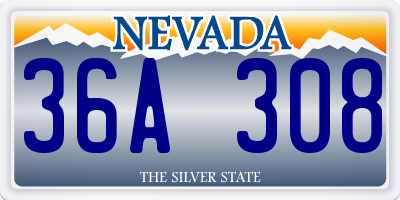 NV license plate 36A308