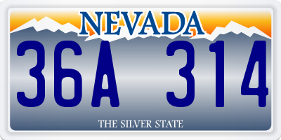 NV license plate 36A314