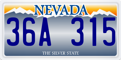 NV license plate 36A315