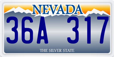 NV license plate 36A317