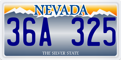 NV license plate 36A325