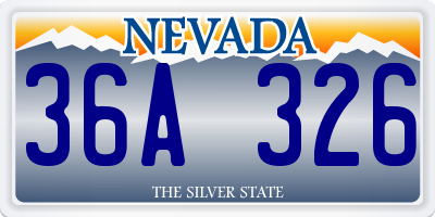 NV license plate 36A326