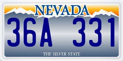 NV license plate 36A331