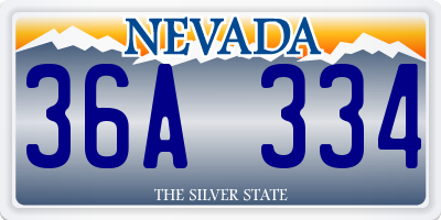 NV license plate 36A334