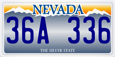 NV license plate 36A336