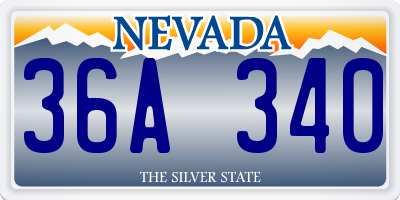 NV license plate 36A340