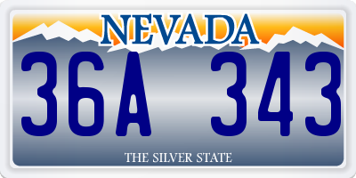 NV license plate 36A343