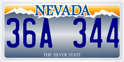 NV license plate 36A344