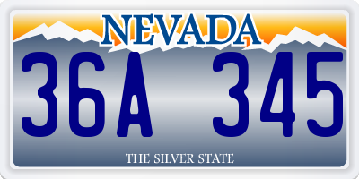 NV license plate 36A345
