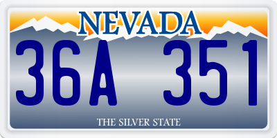 NV license plate 36A351