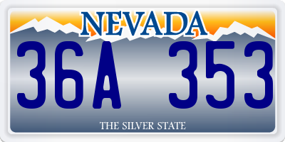 NV license plate 36A353