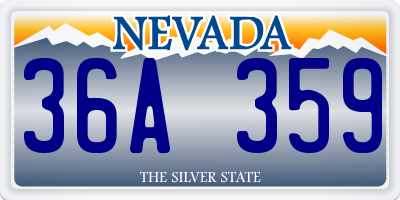 NV license plate 36A359