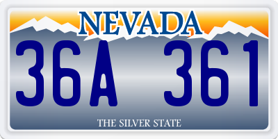 NV license plate 36A361