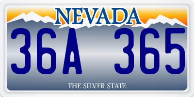 NV license plate 36A365