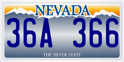 NV license plate 36A366