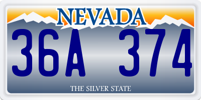 NV license plate 36A374