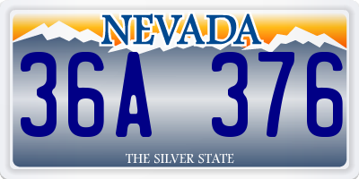 NV license plate 36A376