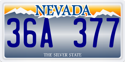 NV license plate 36A377