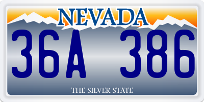 NV license plate 36A386