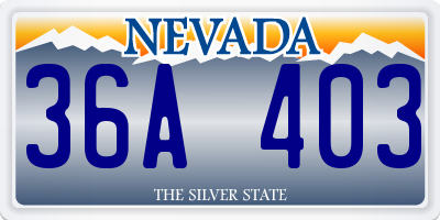 NV license plate 36A403