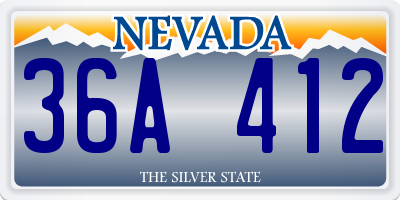 NV license plate 36A412