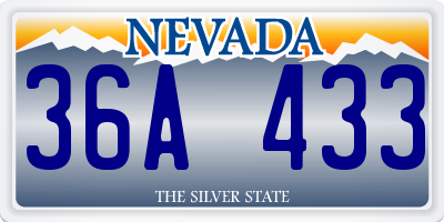 NV license plate 36A433