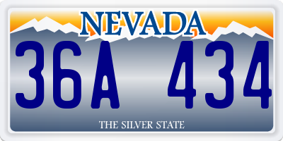 NV license plate 36A434