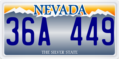 NV license plate 36A449