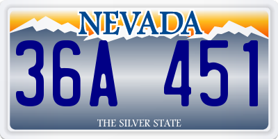 NV license plate 36A451