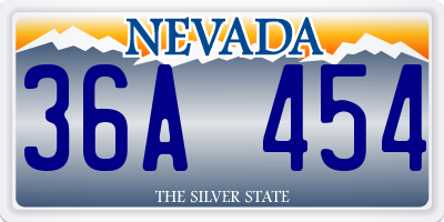 NV license plate 36A454