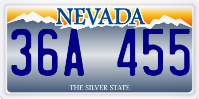 NV license plate 36A455