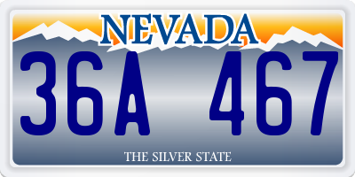 NV license plate 36A467