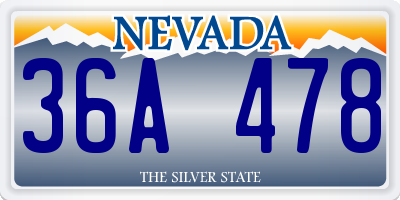 NV license plate 36A478
