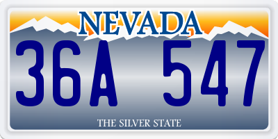 NV license plate 36A547