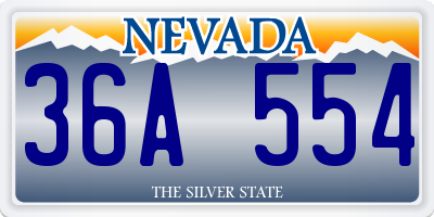 NV license plate 36A554