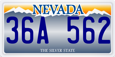 NV license plate 36A562